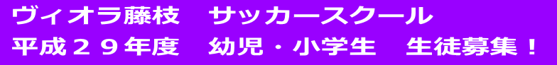ヴィオラ藤枝 サッカースクール 平成29年度 幼児・小学生 生徒募集!